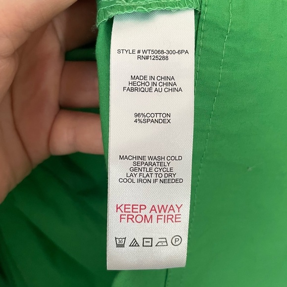 JASON WU Green Cut Out Mini Dress Cotton Poplin Size XS - Picture 10 of 13